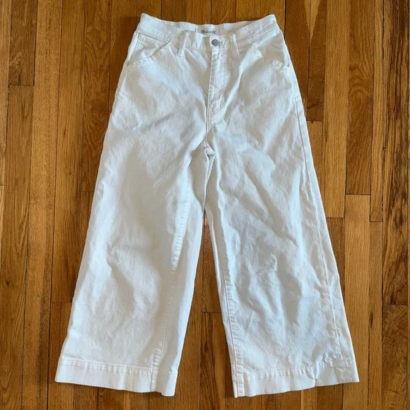 MADEWELL Wide Leg Cropped Jean White Size 24 - Picture 2 of 5